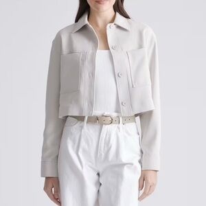 Quince Stretch Crepe Cropped Jacket size s